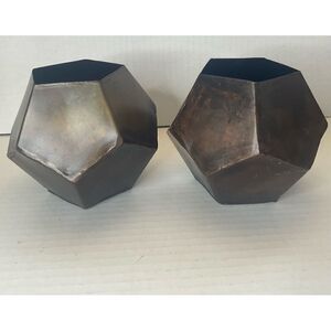 CANDLEHOLDERS Natural aged iron finish hand cut and welded Rustic